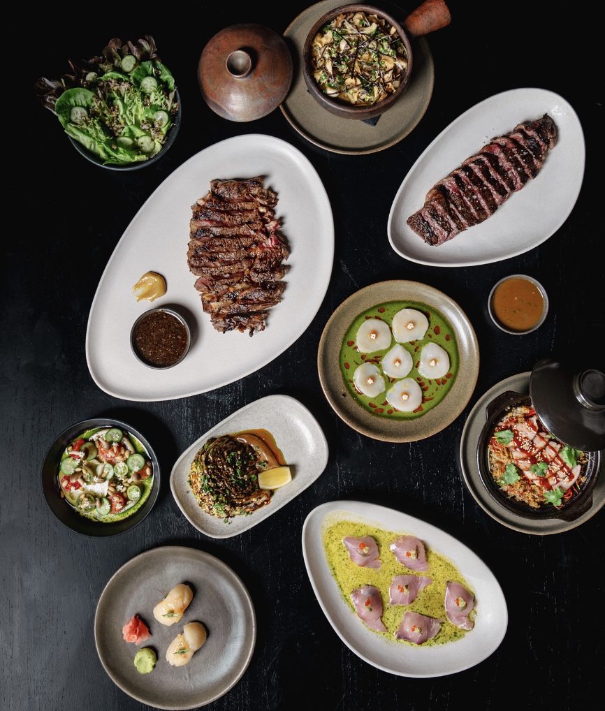 A spread of shared dishes